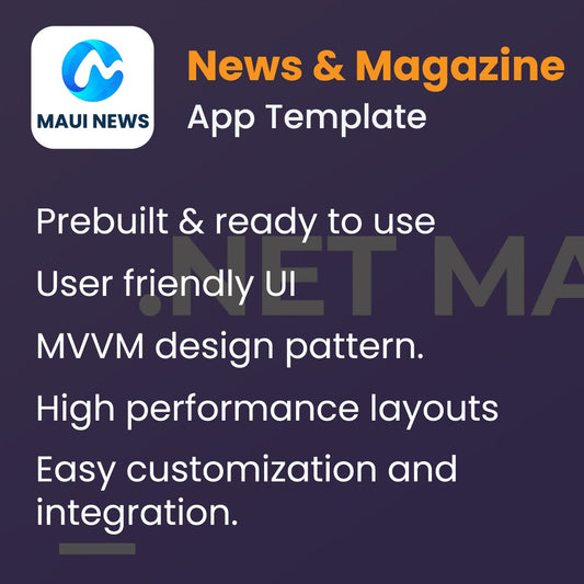 MauiNews - News and Magazine App Template for .NET MAUI
