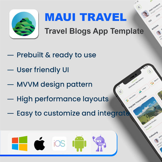 MauiTravel - Travel Blogs App Template for .NET MAUI